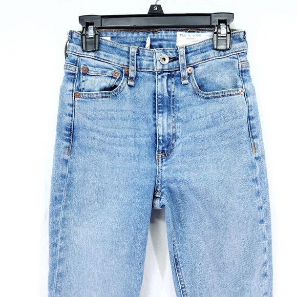 Rag & Bone Distress Skinny Jeans Size 23 Nina High Rise Drop Raw Hem Denim - Picture 11 of 14